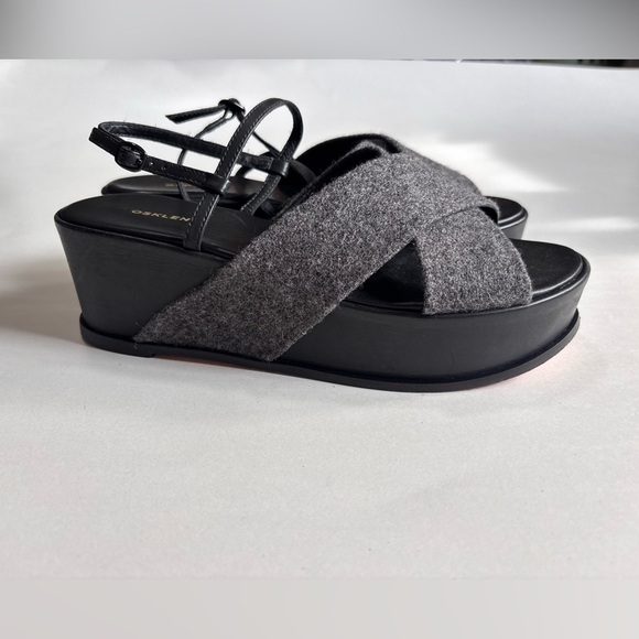Osklen Black Wedge Platform Sandals - Picture 5 of 10